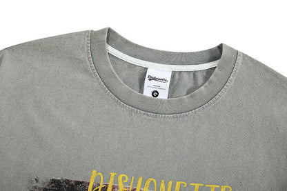 long T-shirt smoking boy