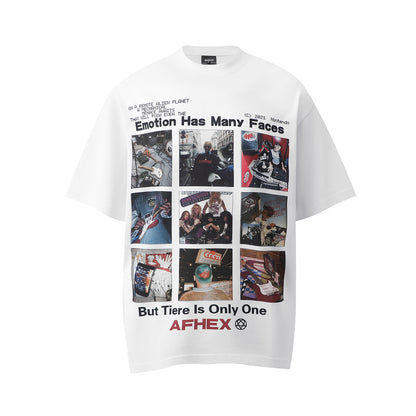 コラージュグラフィック オーバーサイズTシャツ ホワイト　正面 High land