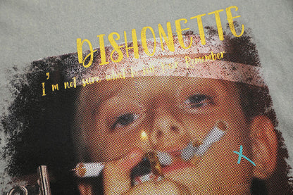 long T-shirt smoking boy