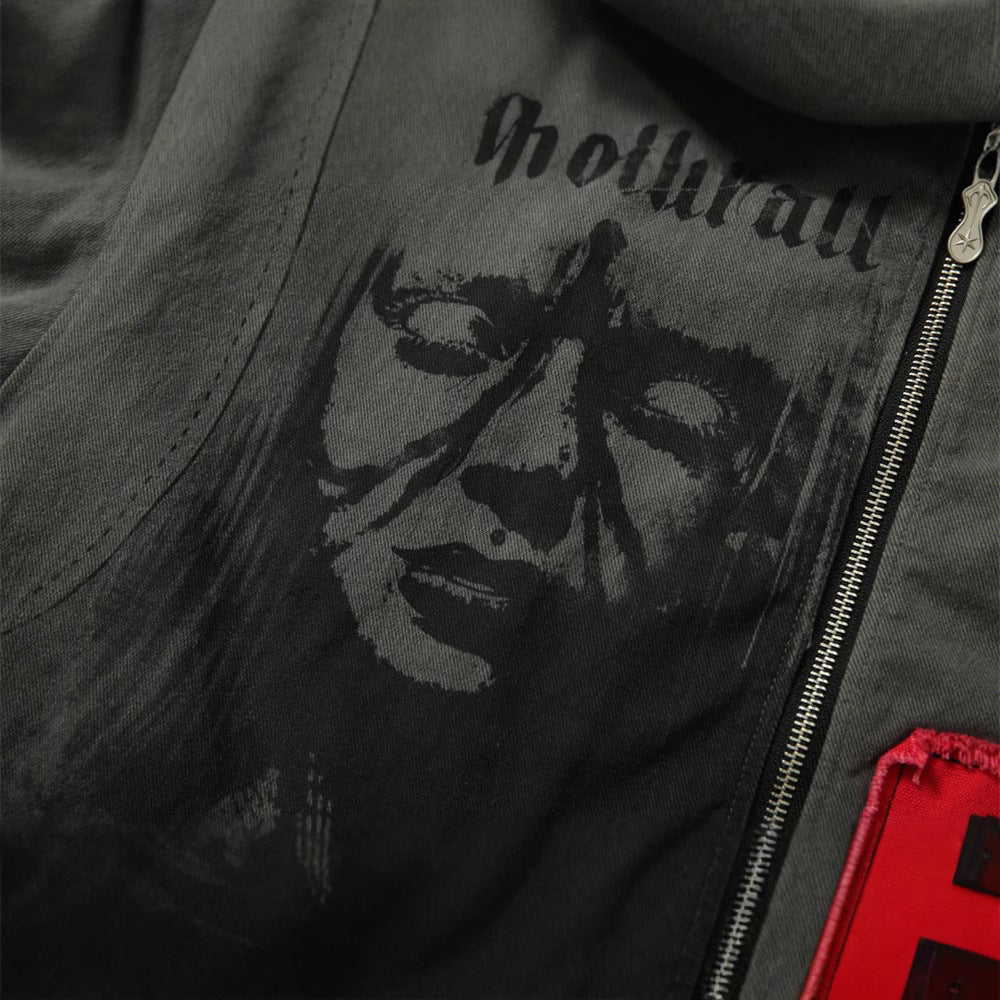 Gothic Art Patchwork Zip Jacket