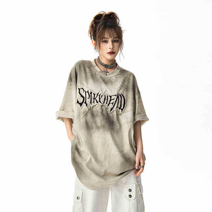 SPRKHEADロゴ グラデーションTシャツ グレー 着用イメージ High land