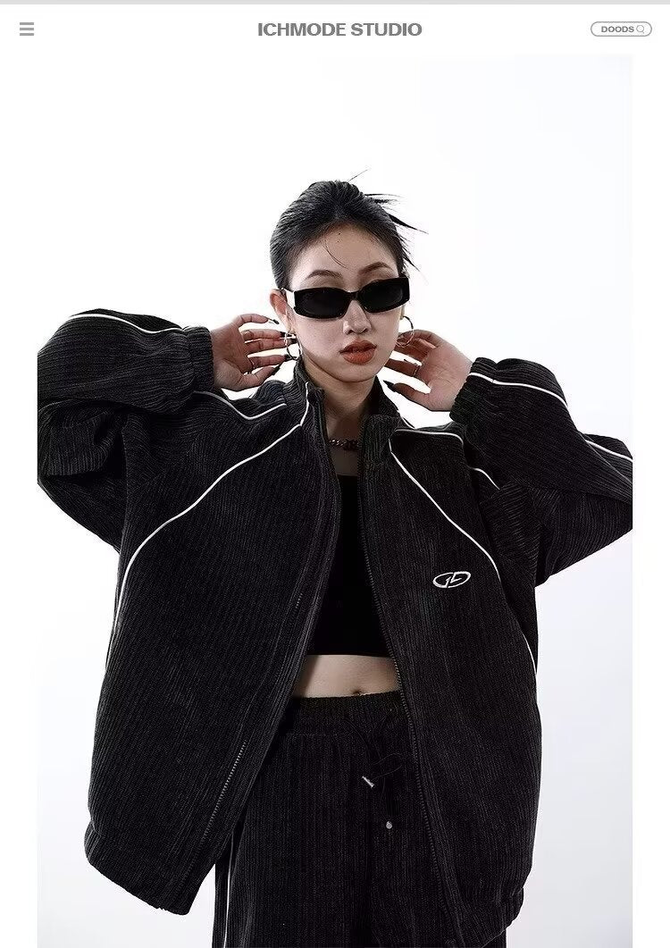 Corduroy Track Set - Brown/Black