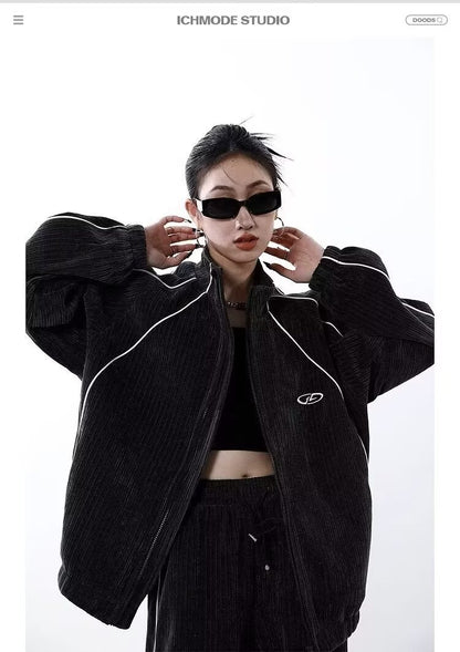 Corduroy Track Set - Brown/Black