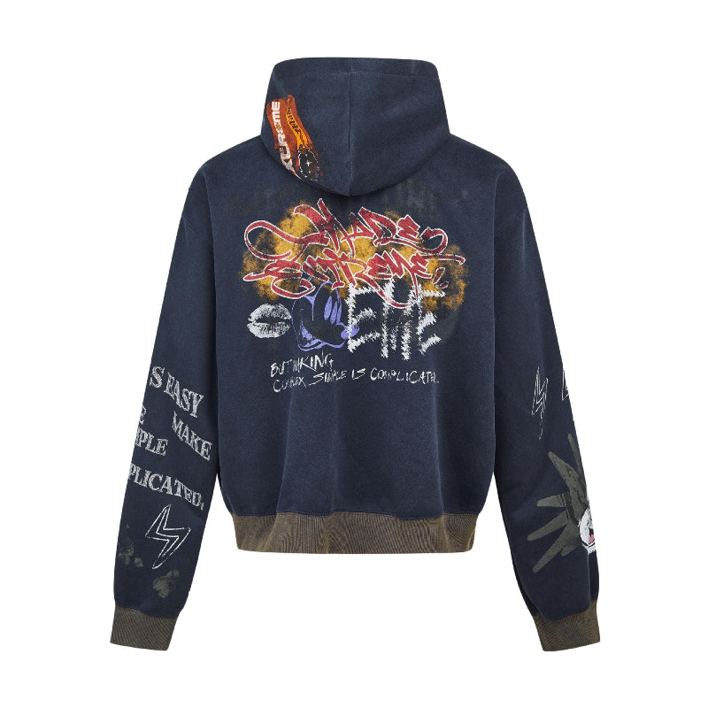 graffiti zip hoodie