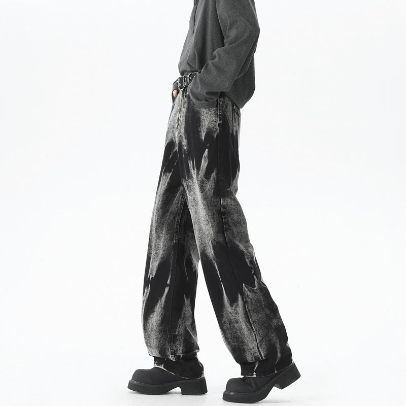 DIFFICULT BLACK WASHED STRAIGHT PANTS