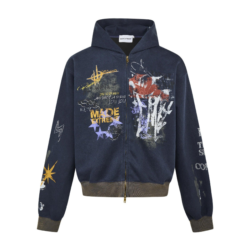 graffiti zip hoodie