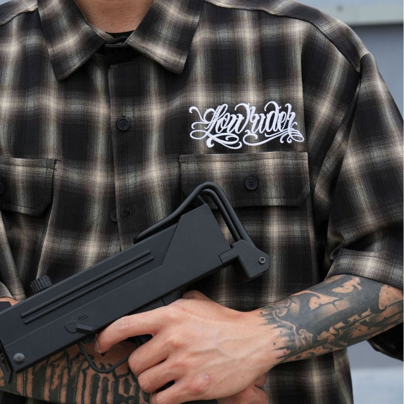 EMBROIDERY PLAID PATTERN SHIRT