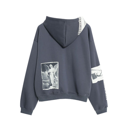 Graphic Photo Print Zip-Up Hoodie
