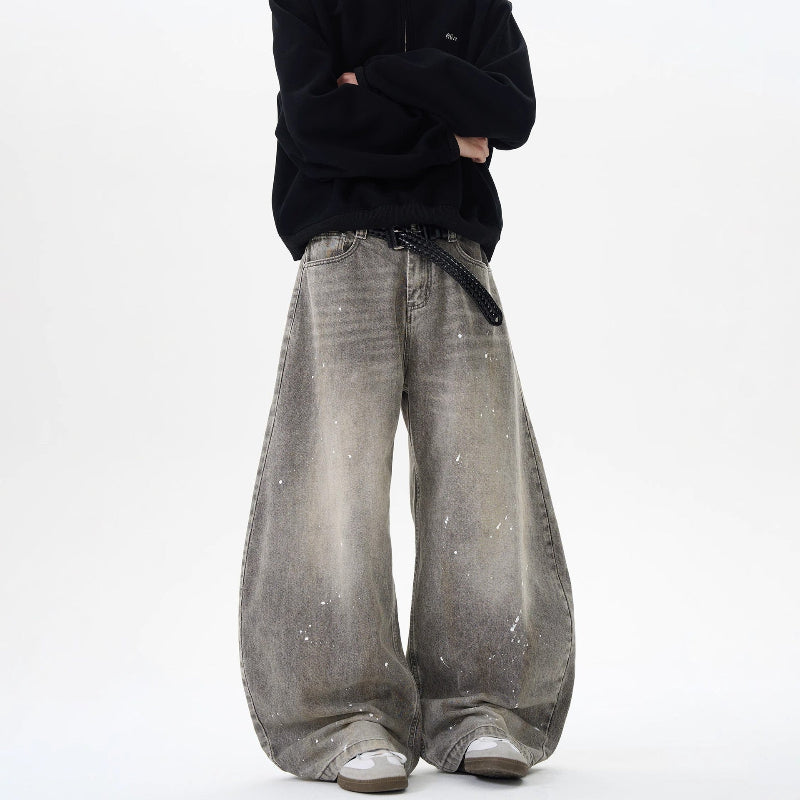 paint drop wide jeans