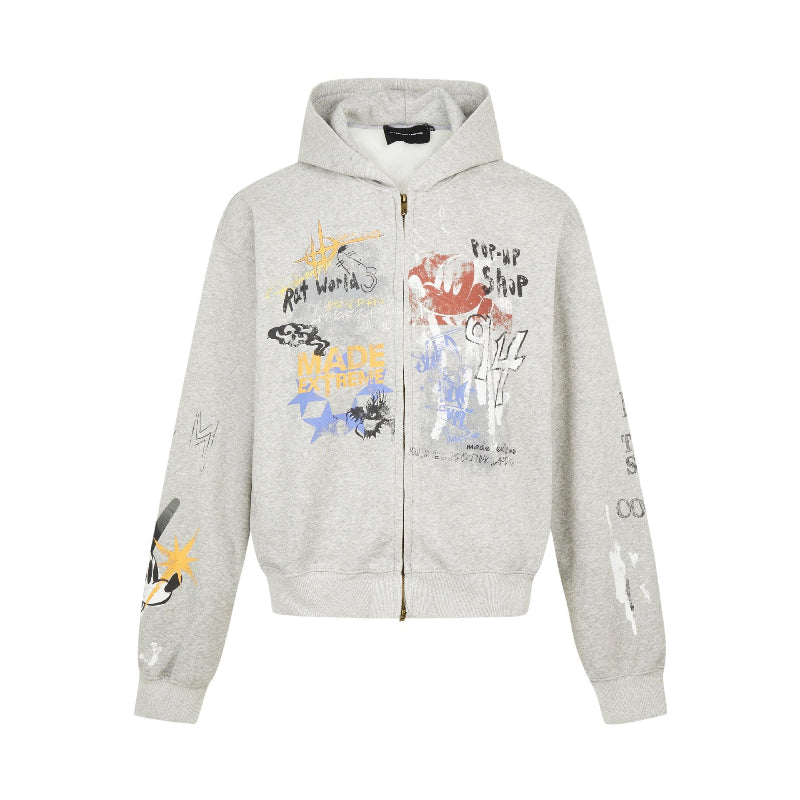 graffiti zip hoodie