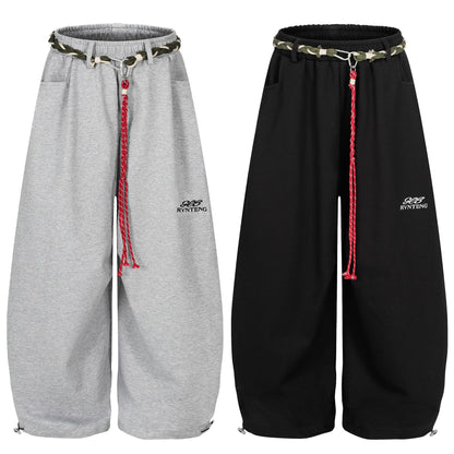 Wide-Leg Sweatpants with Custom Belt