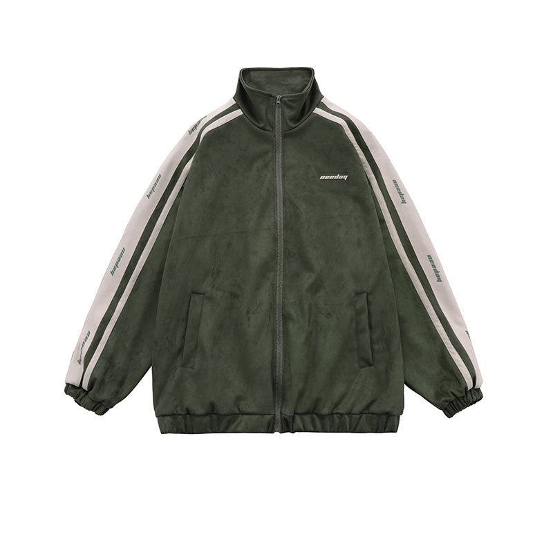 サイドライン トラックジャケット グリーン フロントシンプルデザイン Highland