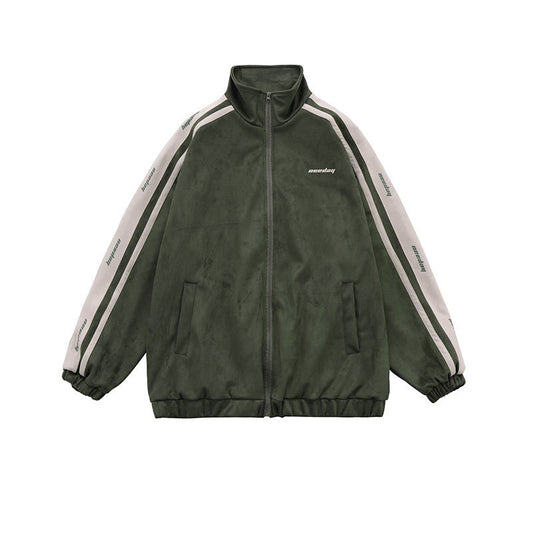 サイドライン トラックジャケット グリーン フロントシンプルデザイン Highland