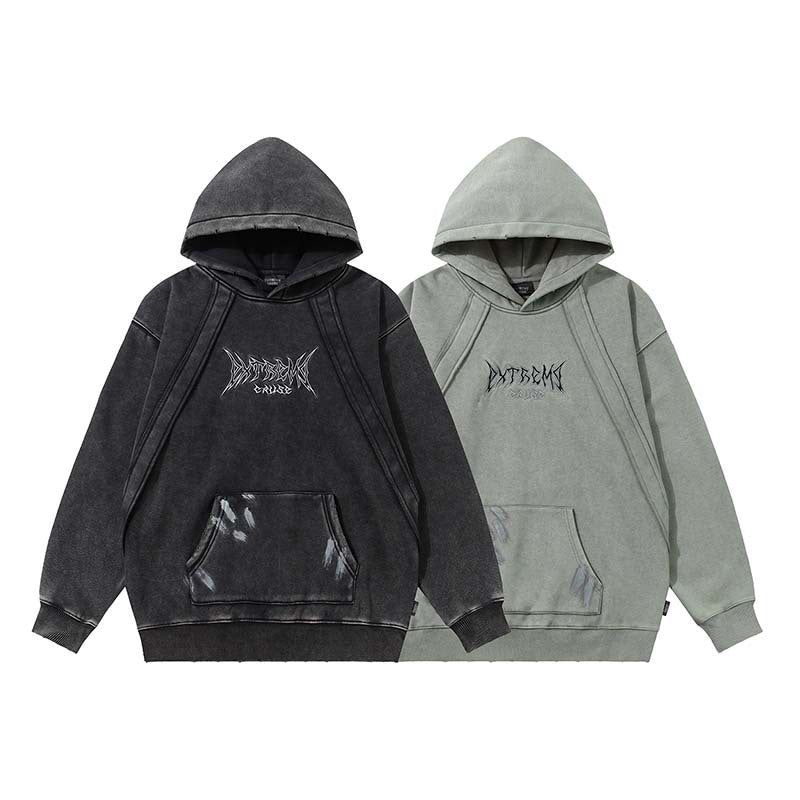 エクストリームロゴヴィンテージパーカー ブラック＆グリーン カラーバリエーション ユニセックス Highland