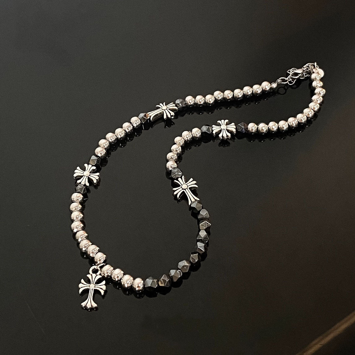beads cross necklace