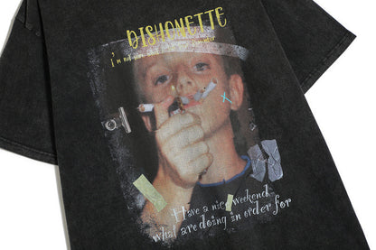 vintage T-shirt smoking boy