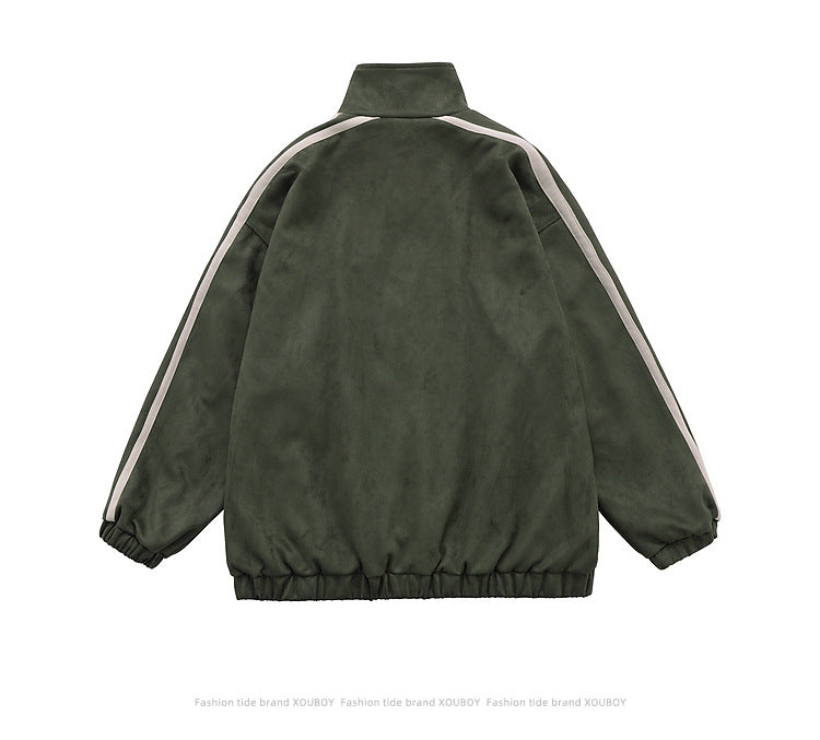 サイドライン スタンドカラートラックジャケット グリーン バックデザイン ユニセックス Highland