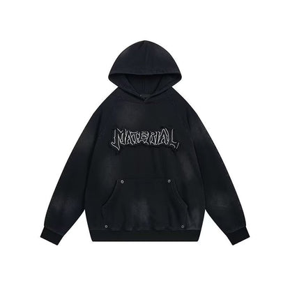 スモークグラデーション MATERIALロゴパーカー ブラック 単体デザイン High land