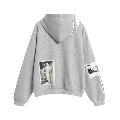 Graphic Photo Print Zip-Up Hoodie