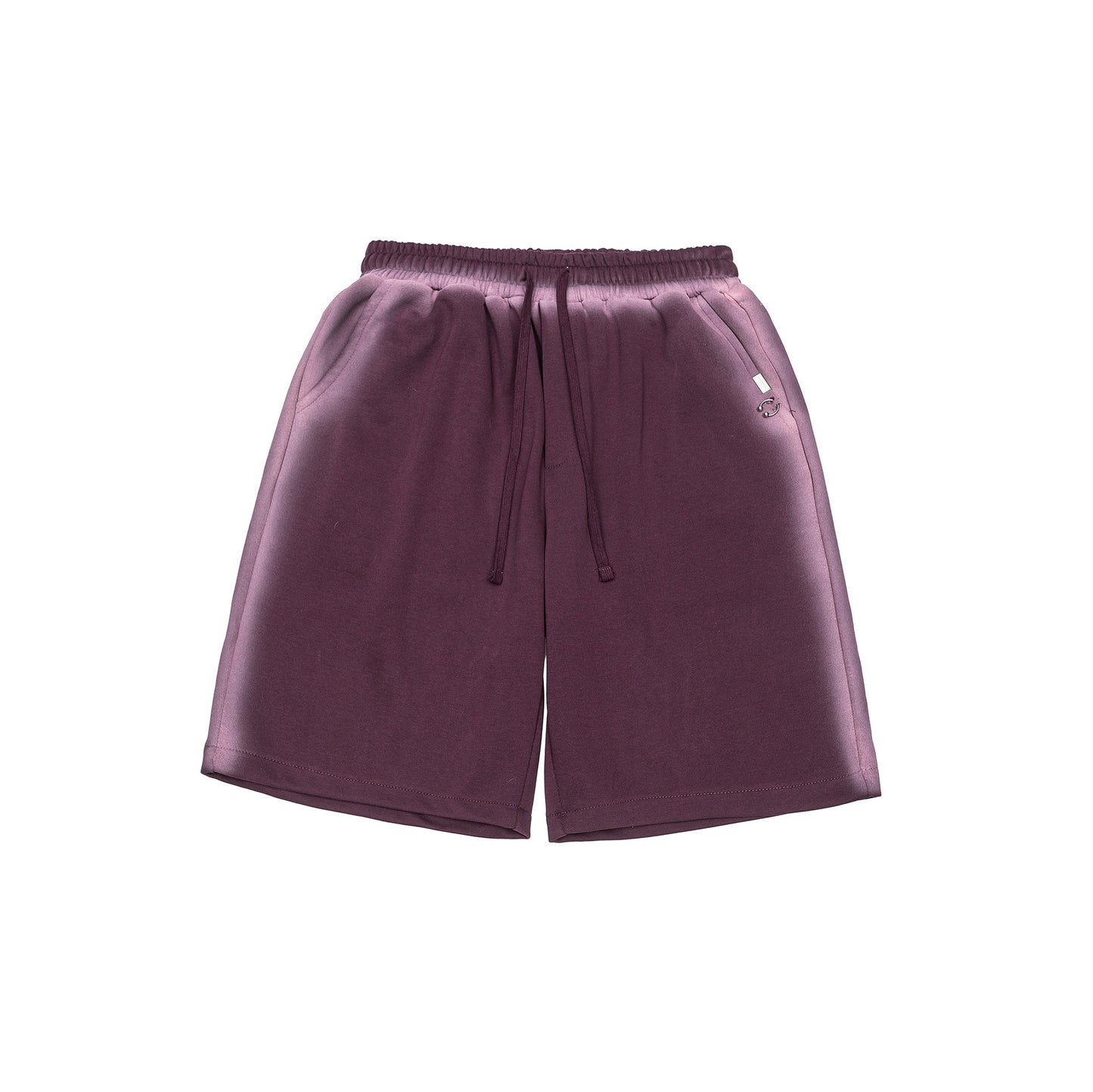 ピグメントショーツ パープル単品 フェイクピアスアクセント ユニセックス Highland