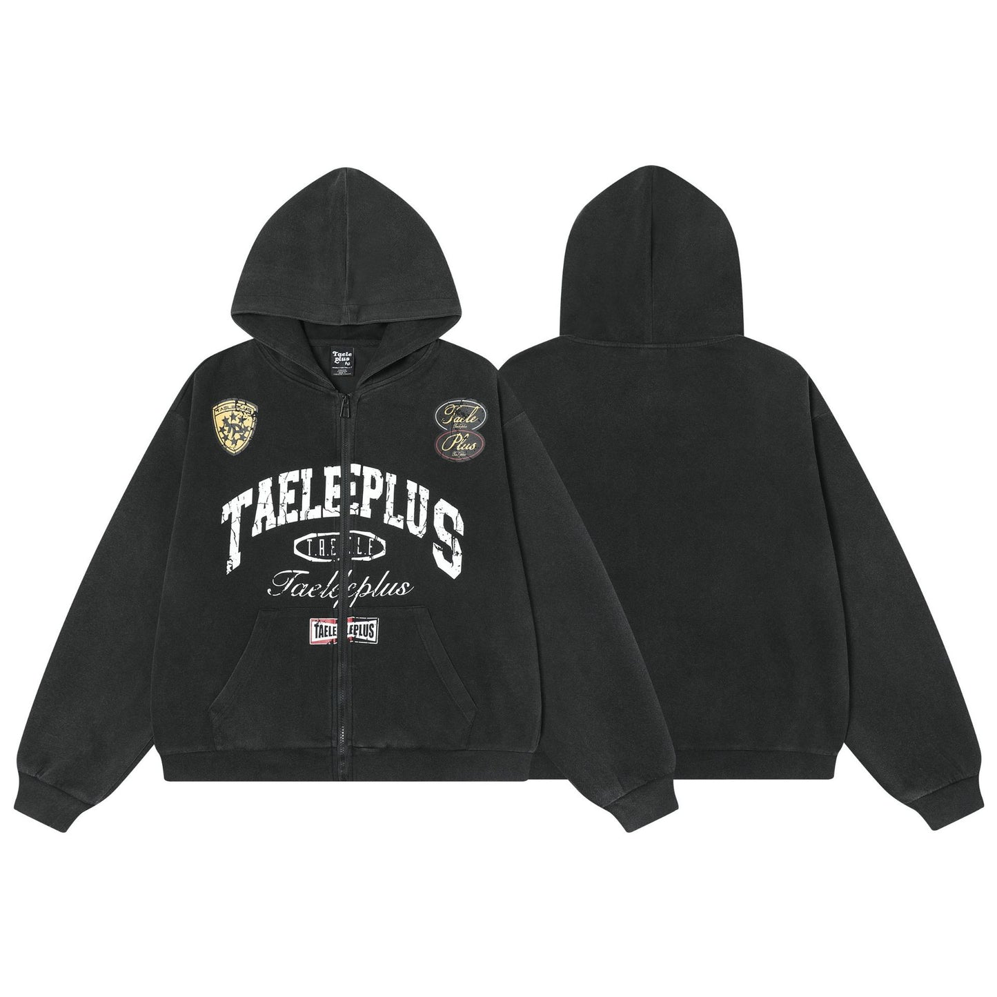 Vintage College Logo Zip-Up Hoodie