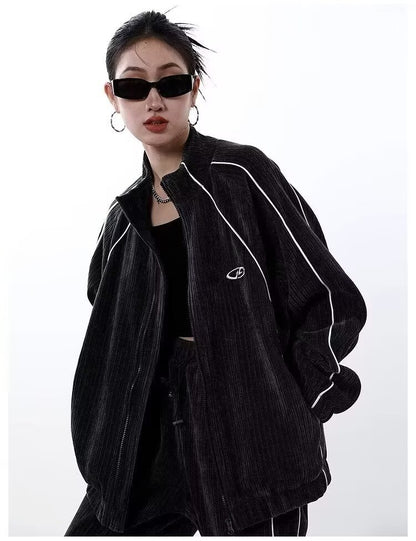 Corduroy Track Set - Brown/Black