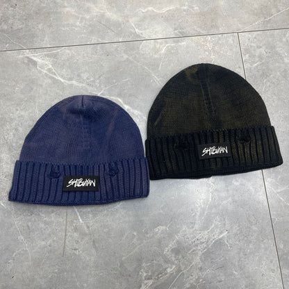 Damage Knit Hat Cross/Letter