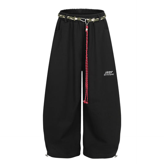 Wide-Leg Sweatpants with Custom Belt
