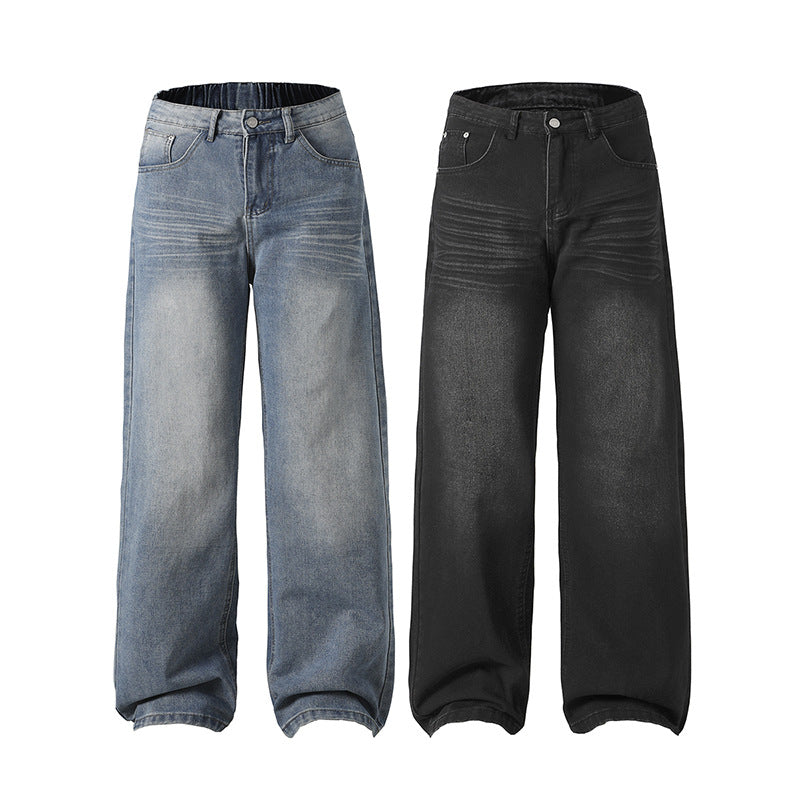 ワイドデニムパンツ ブルー＆ブラック カラー展開 High land