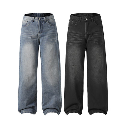 ワイドデニムパンツ ブルー＆ブラック カラー展開 High land