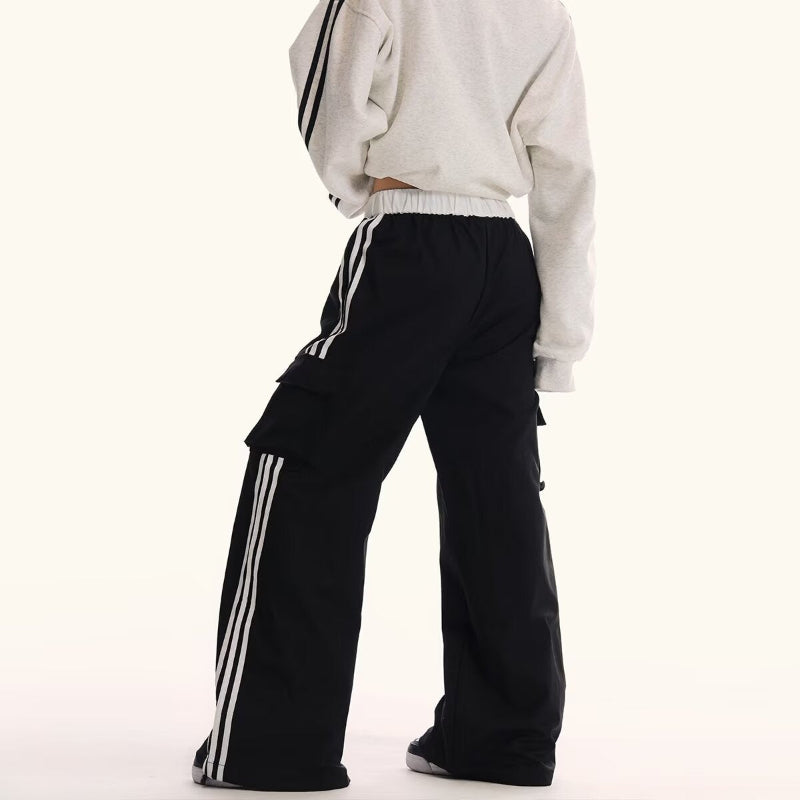 サイドライン カーゴワイドパンツ ブラック オーバーサイズ 着用イメージ High land