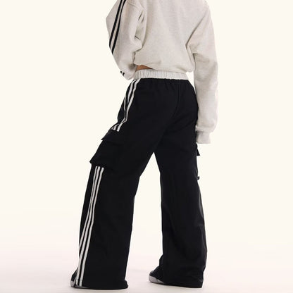 サイドライン カーゴワイドパンツ ブラック オーバーサイズ 着用イメージ High land