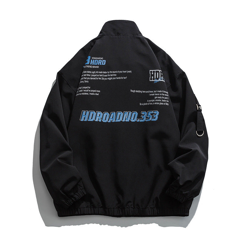 グラフィックロゴ ブルゾン ブラック バックプリント＆ロゴディテール Highland