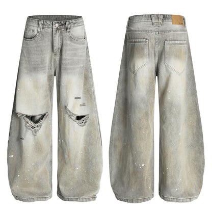 Graffiti Style Wide Denim
