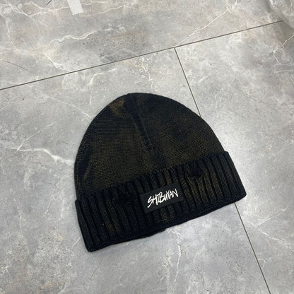 Damage Knit Hat Cross/Letter