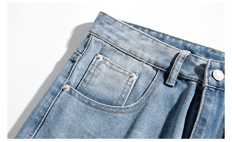 ワイドデニムパンツ バギージーンズ メンズ レディース 韓国ストリート ユニセックス【High land】