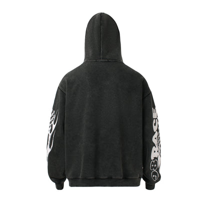 Racing Patchwork Zip-Up Hoodie