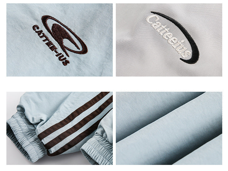 リバーシブルトラックジャケット 刺繍ロゴ＆生地ディテール High land