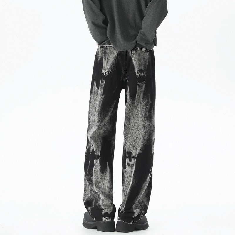 DIFFICULT BLACK WASHED STRAIGHT PANTS