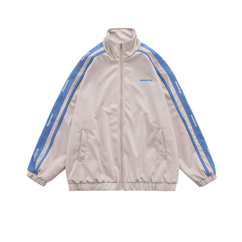 サイドライン トラックジャケット ベージュ フロントデザイン ストリート Highland