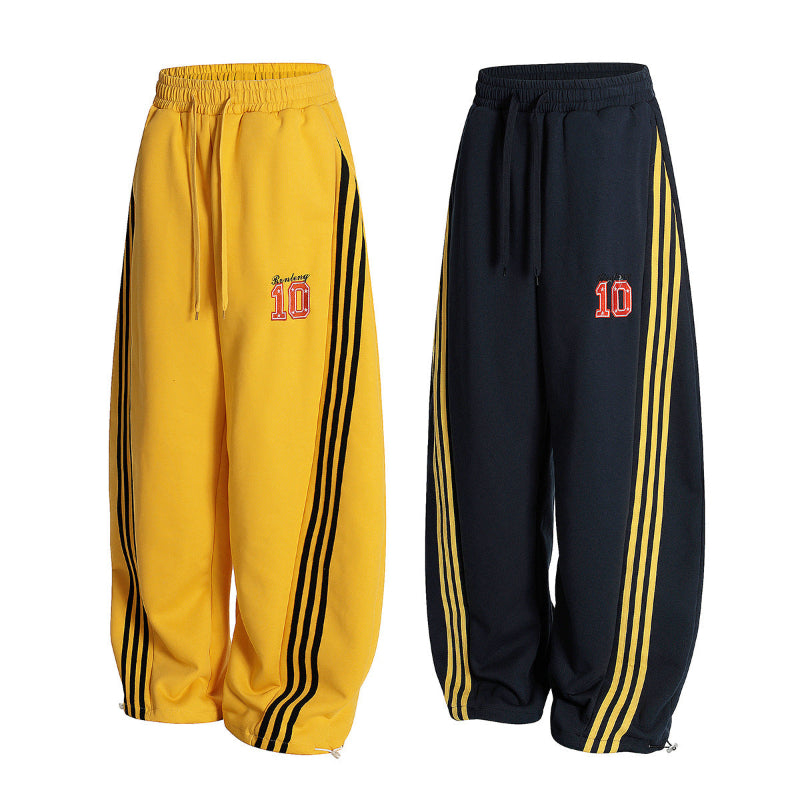 ワイドサイドライン トラックパンツ 前面＆サイドデザイン ストリート Highland