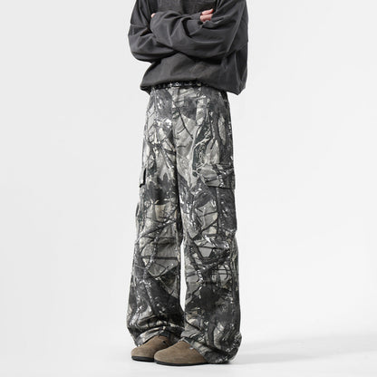 【SALE】HIP HOP STRAIGHT CARGO PANTS CAMOUFLAGE