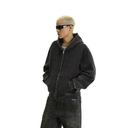 ヴィンテージウォッシュパーカー＆ワイドデニム セットアップモデル 全身コーデ Highland