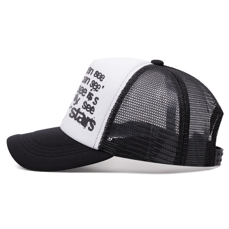 graphic mesh cap