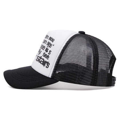 graphic mesh cap