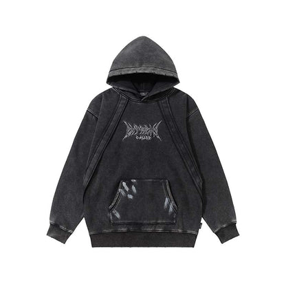 エクストリームロゴ ヴィンテージ加工パーカー ブラック 単品画像 ストリート Highland