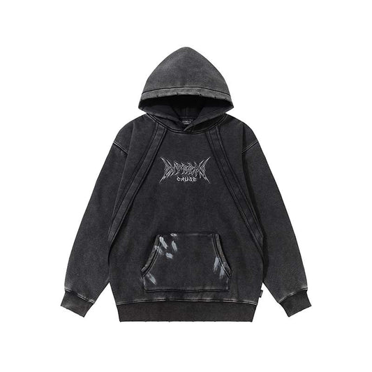 エクストリームロゴ ヴィンテージ加工パーカー ブラック 単品画像 ストリート Highland