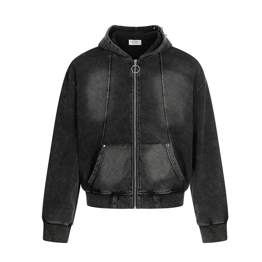 Vintage Washed Zip-Up Hoodie