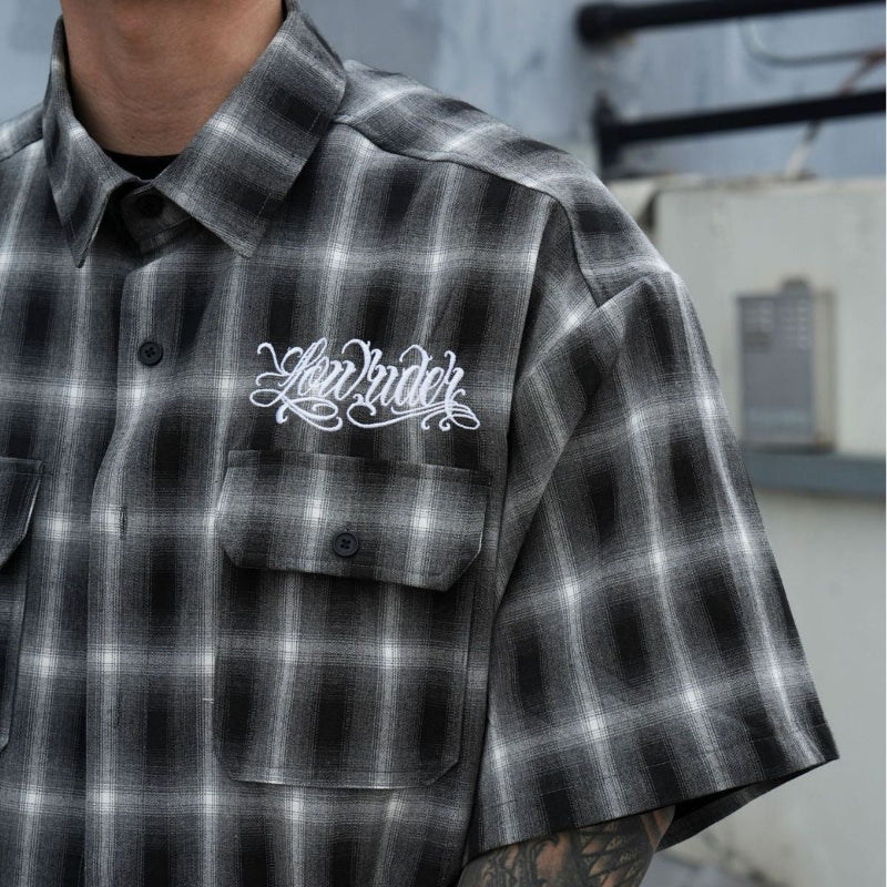 EMBROIDERY PLAID PATTERN SHIRT