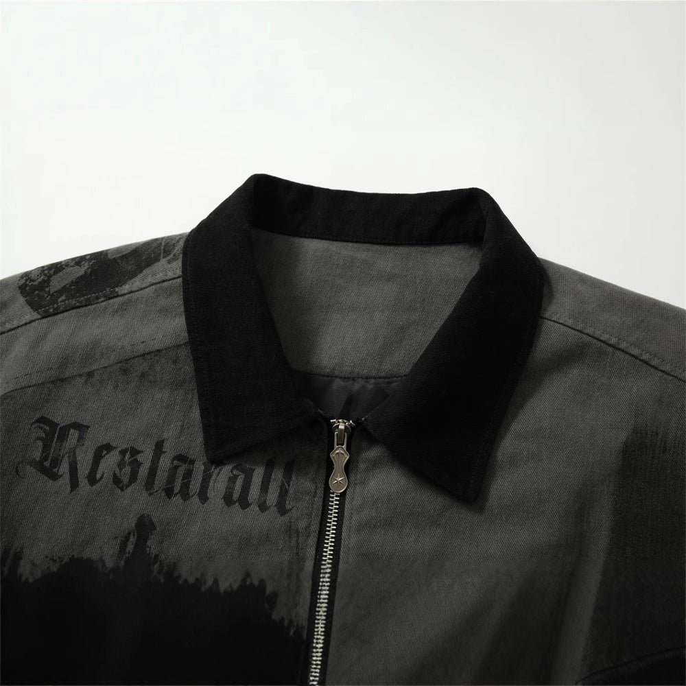 Gothic Art Patchwork Zip Jacket